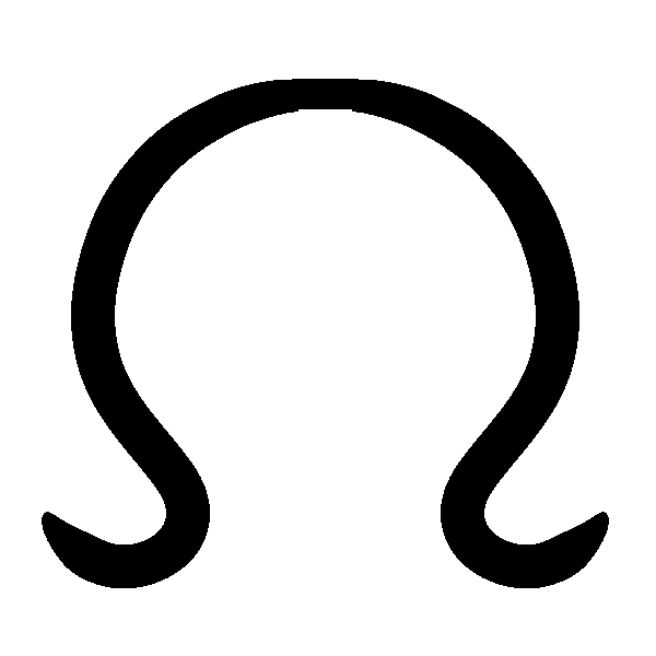  A magic symbol in the shape of a horseshoe with curling ends.